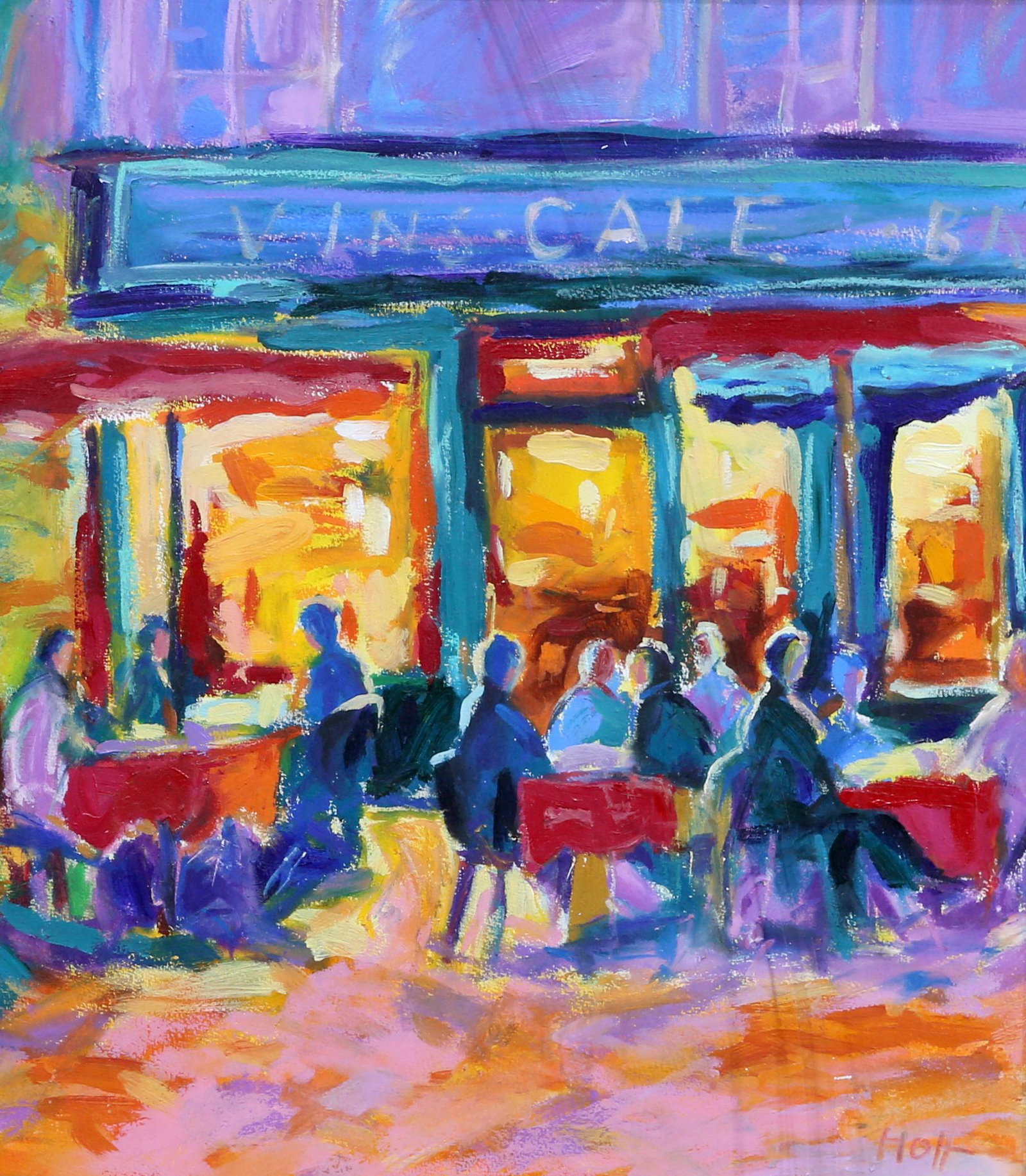 Ã JOHN HOLT (BORN 1949) CAFE: Ã JOHN HOLT (BORN 1949) CAFE Signed Pastel (40cm x 35cm)