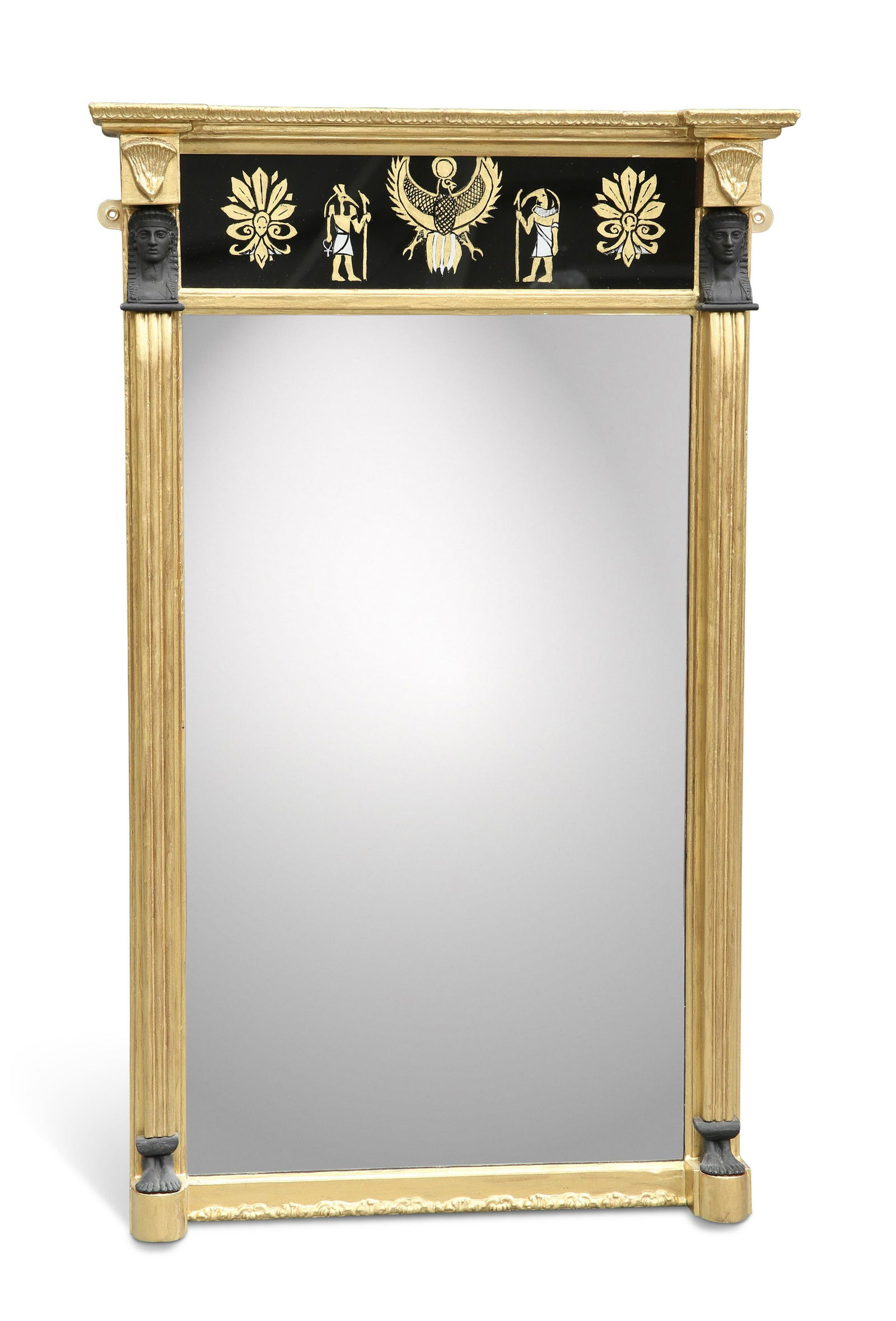 A REGENCY STYLE VERRE ÉGLOMISÉ GILT PIER MIRROR (1 of 1)