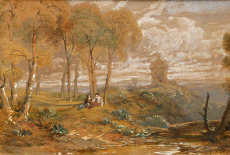 WILLIAM LEIGHTON LEITCH (1804-1883) SMALL TOWER NEAR KELSO: WILLIAM LEIGHTON LEITCH (1804-1883) SMALL TOWER NEAR KELSO Signed and dated 1872 Watercolour Provenance: Brancepeth Castle sale, Anderson & Garland 11/6/1987 (14cm x 21cm)