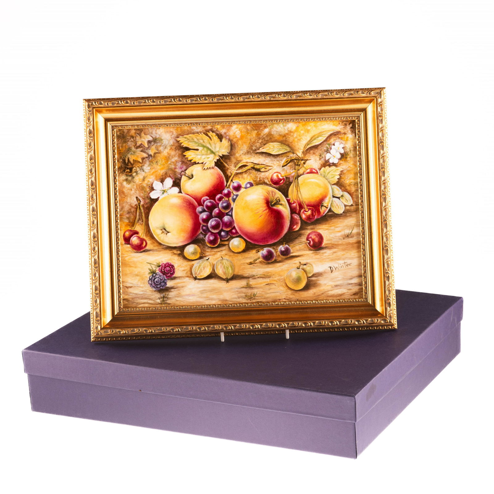 A ROYAL WORCESTER FRUIT PAINTED PLAQUE (1 of 1)
