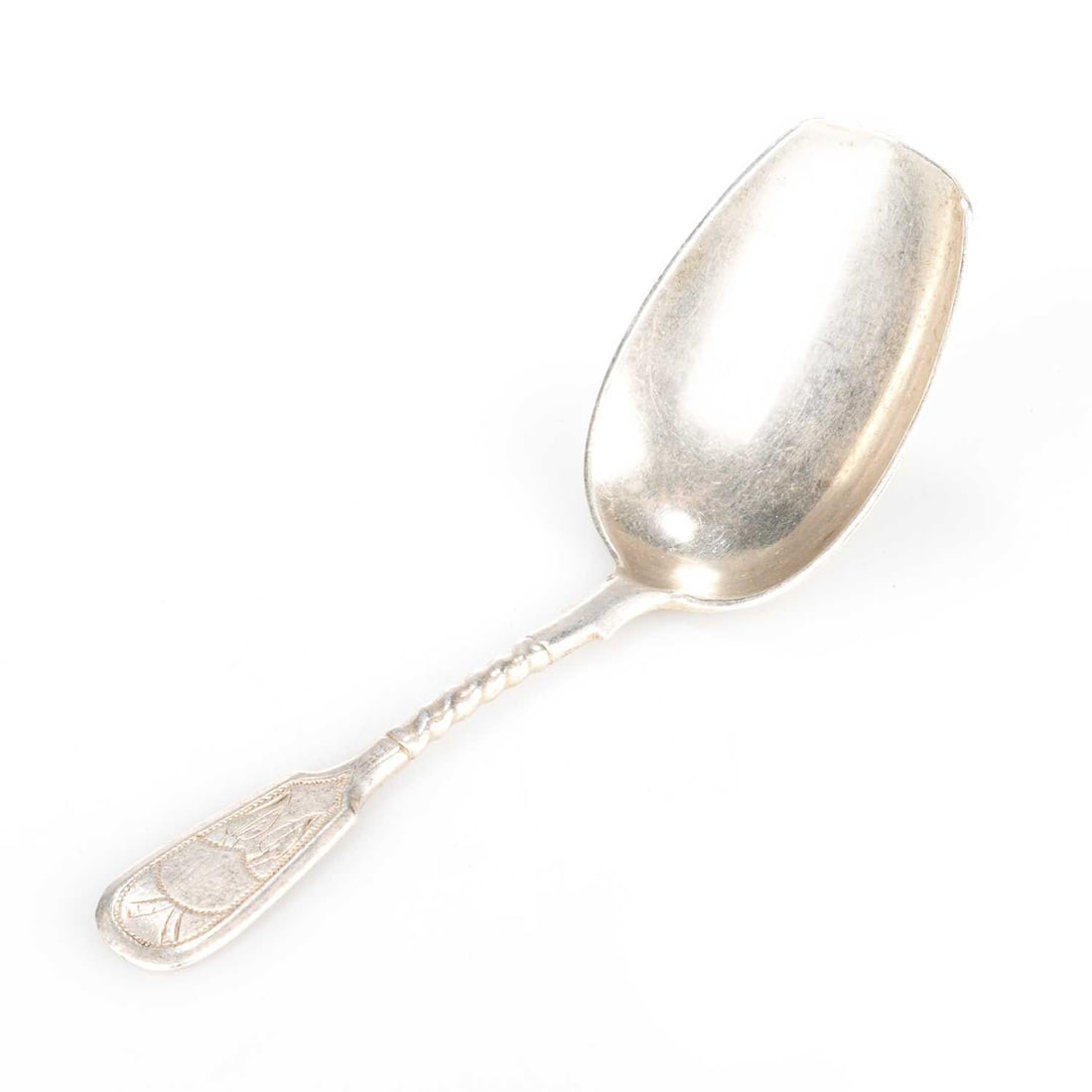 A RUSSIAN SILVER CADDY SPOON (1 of 3)