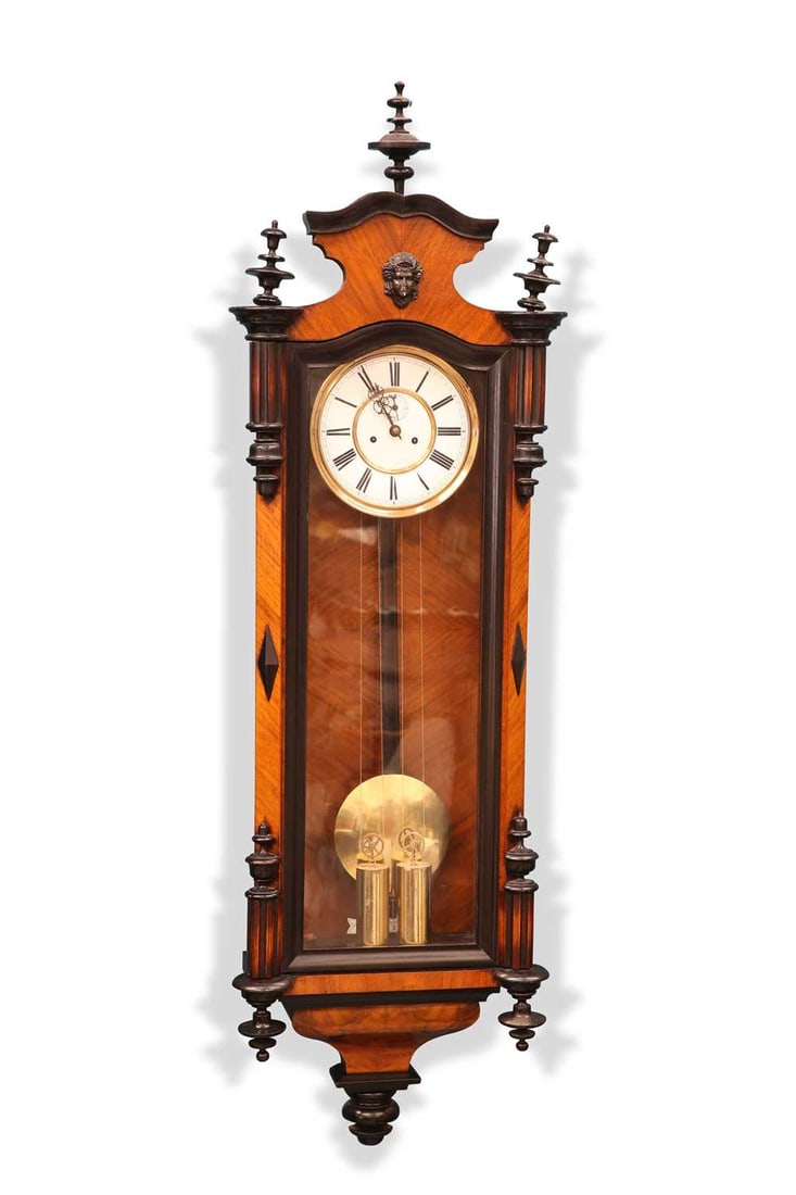 A 19TH CENTURY DOUBLE-WEIGHT VIENNA WALL CLOCK, CIRCA 1870 (1 of 1)