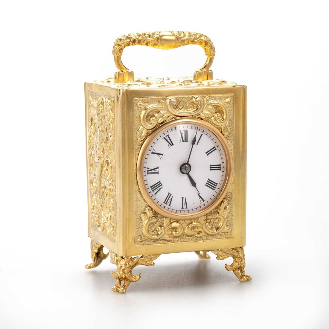 A VICTORIAN SILVER-GILT CARRIAGE CLOCK (1 of 3)
