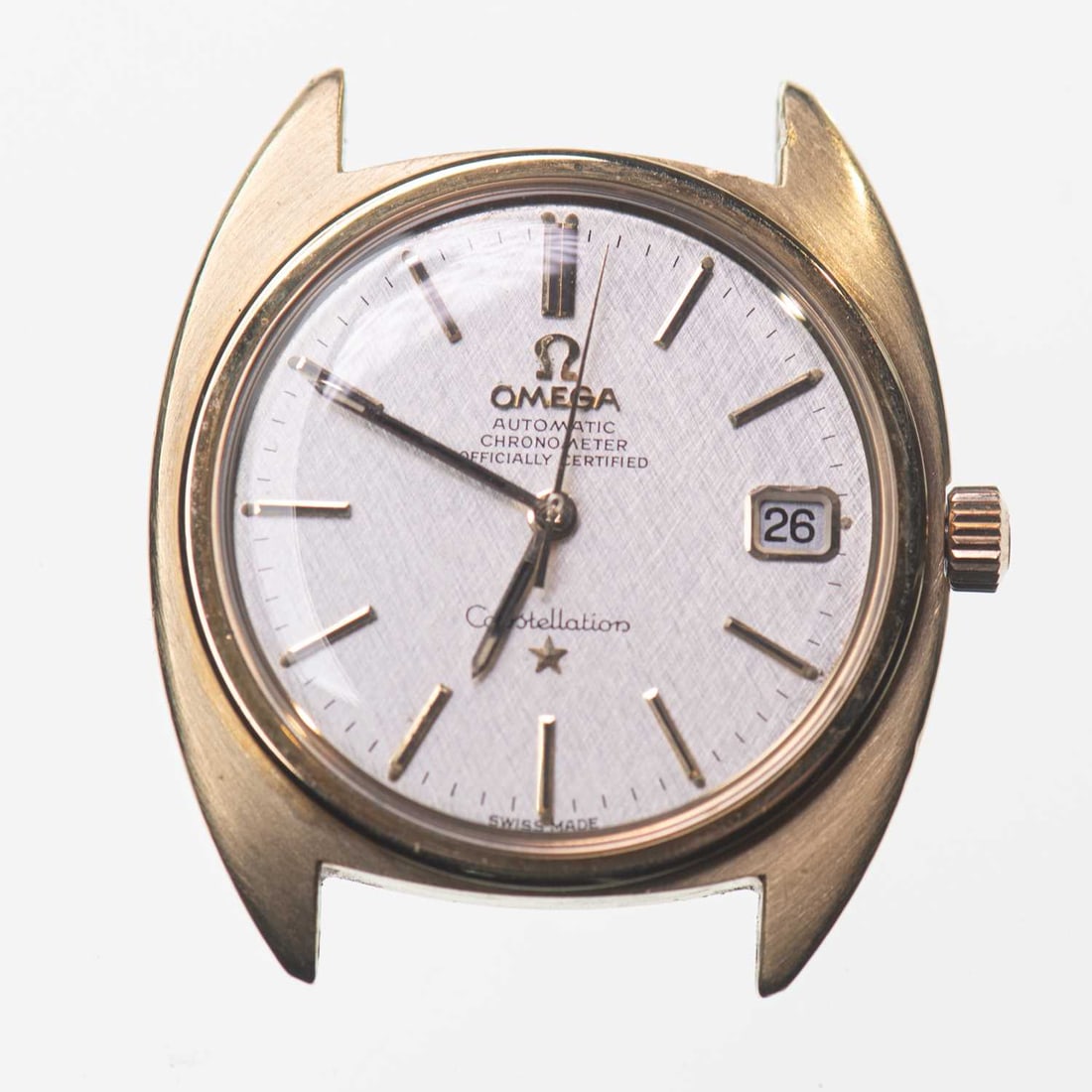 A GENTS GOLD-PLATED OMEGA CONSTELLATION WATCH HEAD (1 of 1)