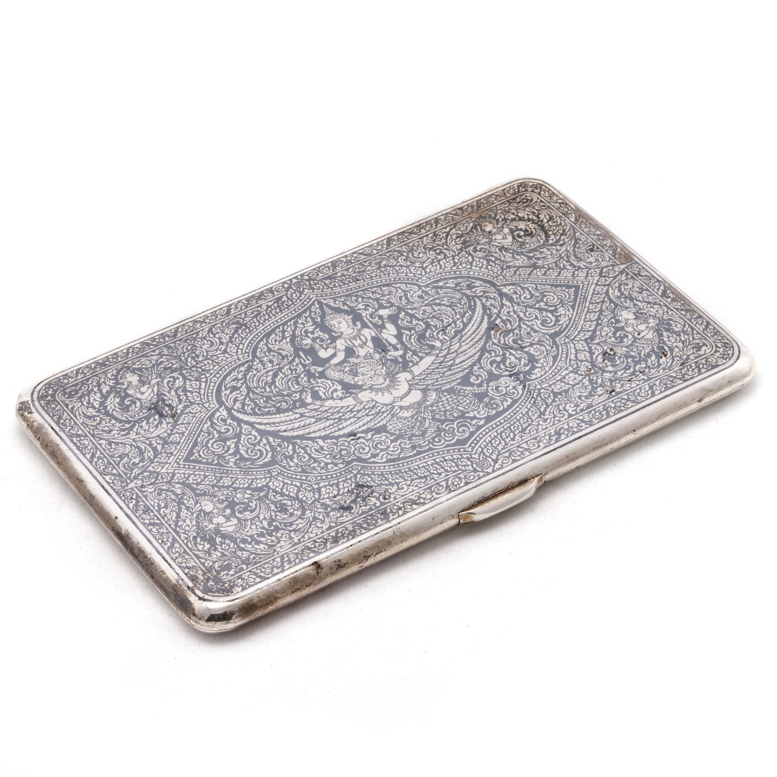 A LARGE SILVER AND NIELLO CIGARETTE CASE (1 of 2)