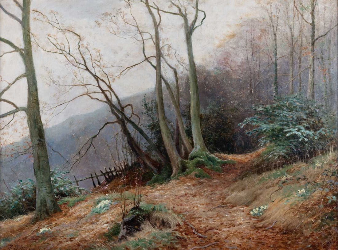 JOHN BATES NOEL (1870-1927) UNDER THE MALVERN HILLS: JOHN BATES NOEL (1870-1927) UNDER THE MALVERN HILLS Signed, inscribed verso Oil on canvas (46cm x 61cm)