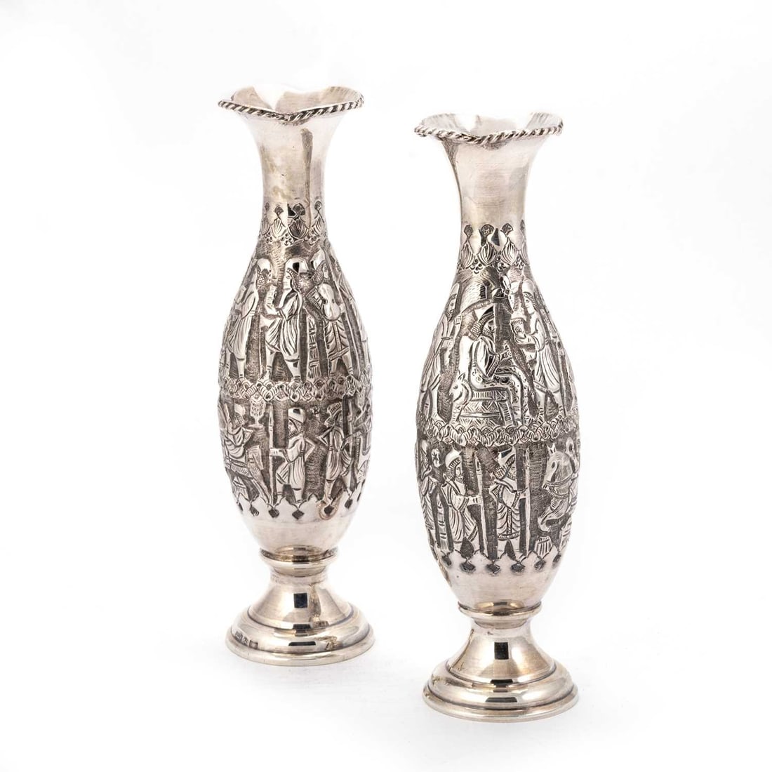 A PAIR OF PERSIAN SILVER VASES (1 of 2)