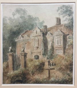 PETER DE WINT (1784-1849) THE OLD RECTORY AT STONE, STAFFORDSHIRE: PETER DE WINT (1784-1849) THE OLD RECTORY AT STONE, STAFFORDSHIRE Watercolour and pencil Provenance: De Wints lifelong friend and pupil Mary Ann Roundall, sold in 1966. Dr Arnold Renshaw of Wilmslow,