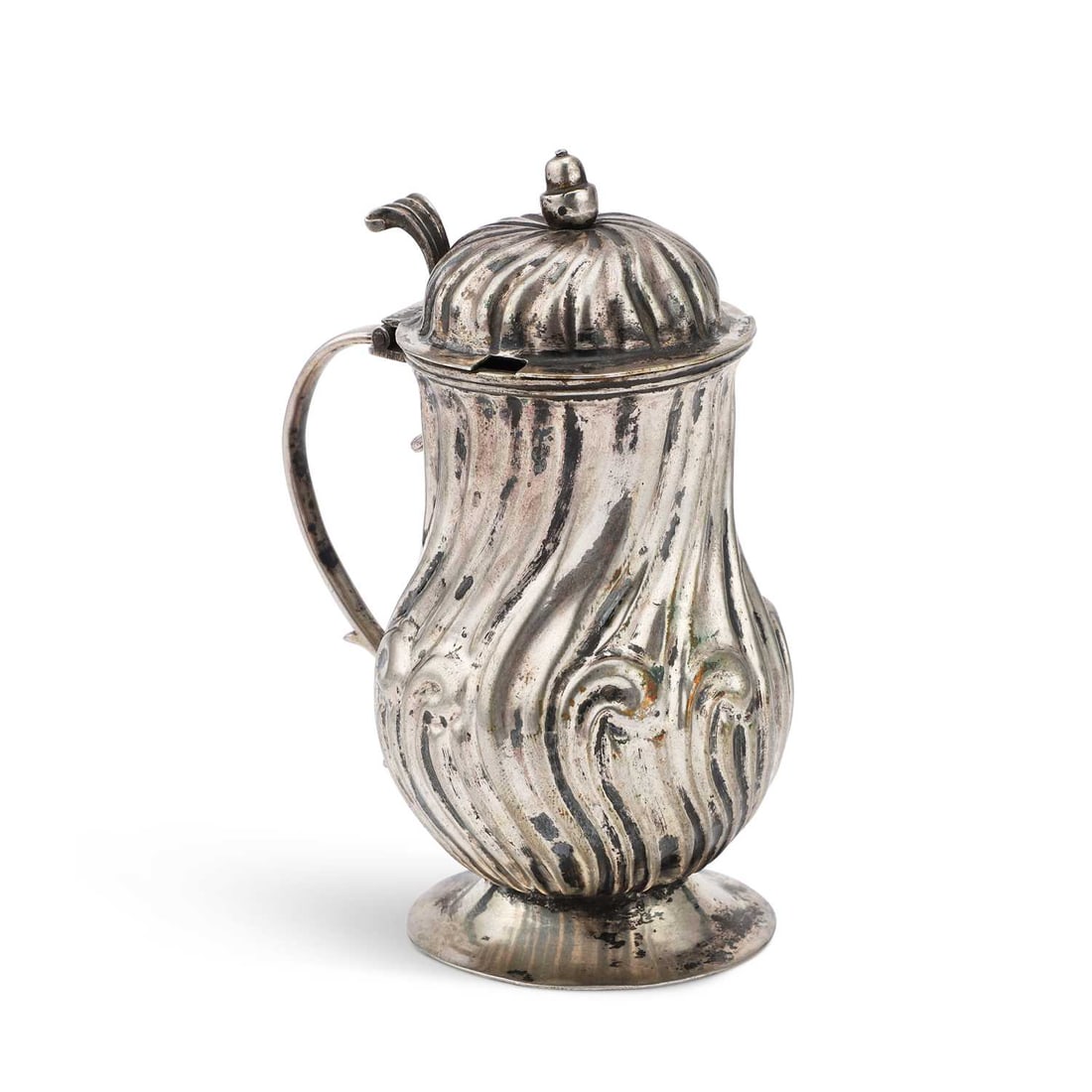 AN 18TH CENTURY GERMAN SILVER MUSTARD POT (1 of 2)
