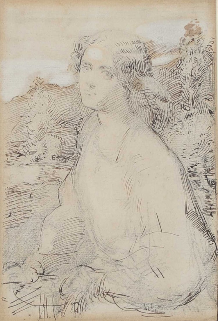 SIR WILLIAM BLAKE RICHMOND RA (1842-1921) STUDY FOR A PORTRAIT OF A LADY (1 of 3)