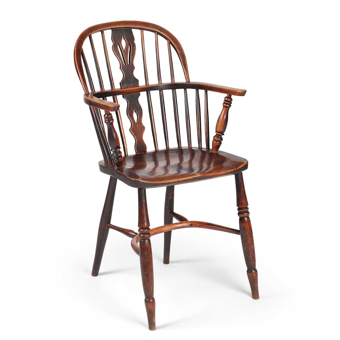 A 19TH CENTURY ELM AND OAK WINDSOR CHAIR (1 of 1)