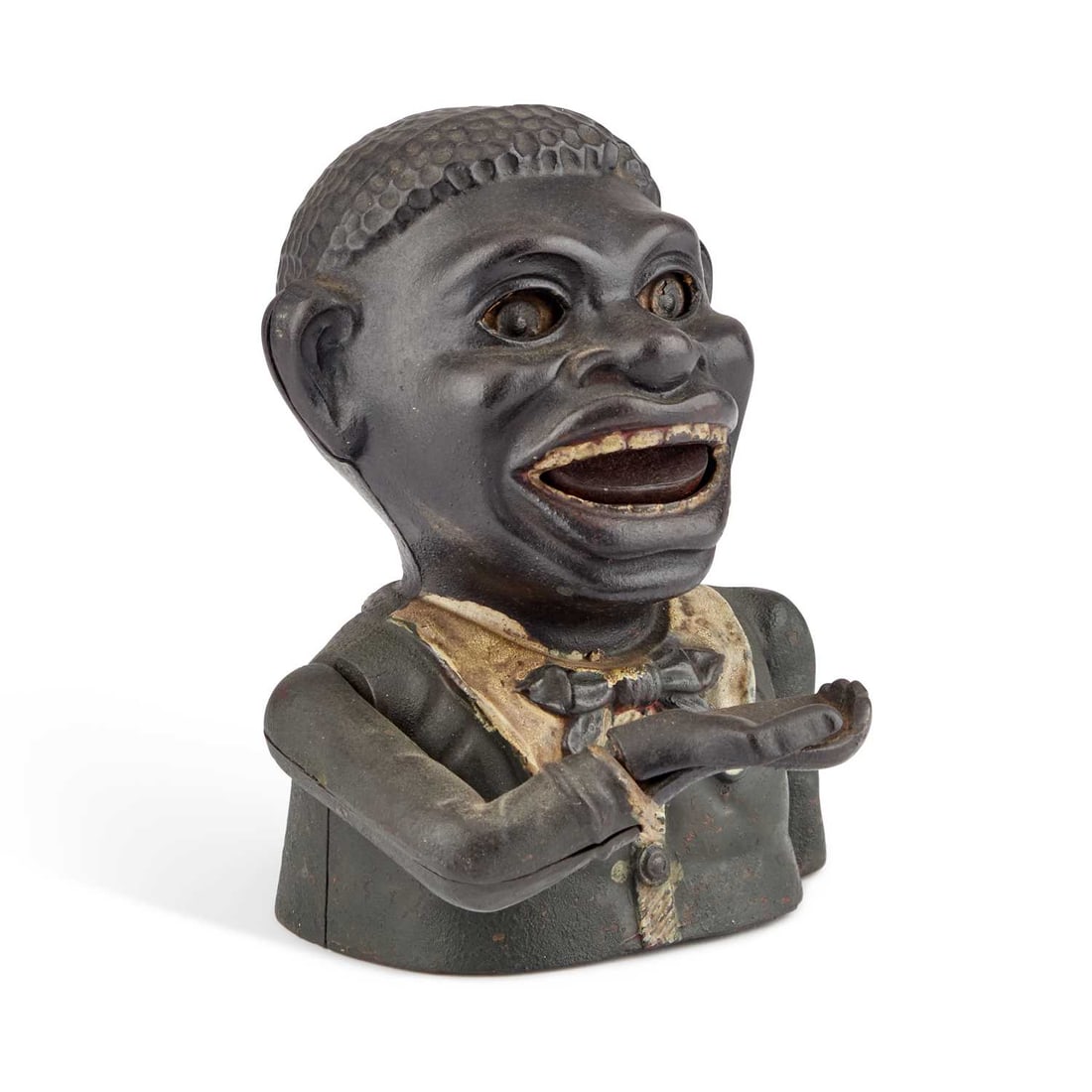 A VINTAGE CAST IRON 'JOLLY' MECHANICAL NOVELTY MONEY BANK (1 of 4)