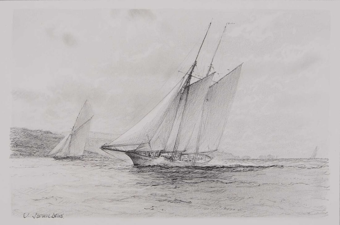 ‡ JOHN STEVEN DEWS (BORN 1949) MEDORA/ ADELA IN THE SOLENT (1 of 2)