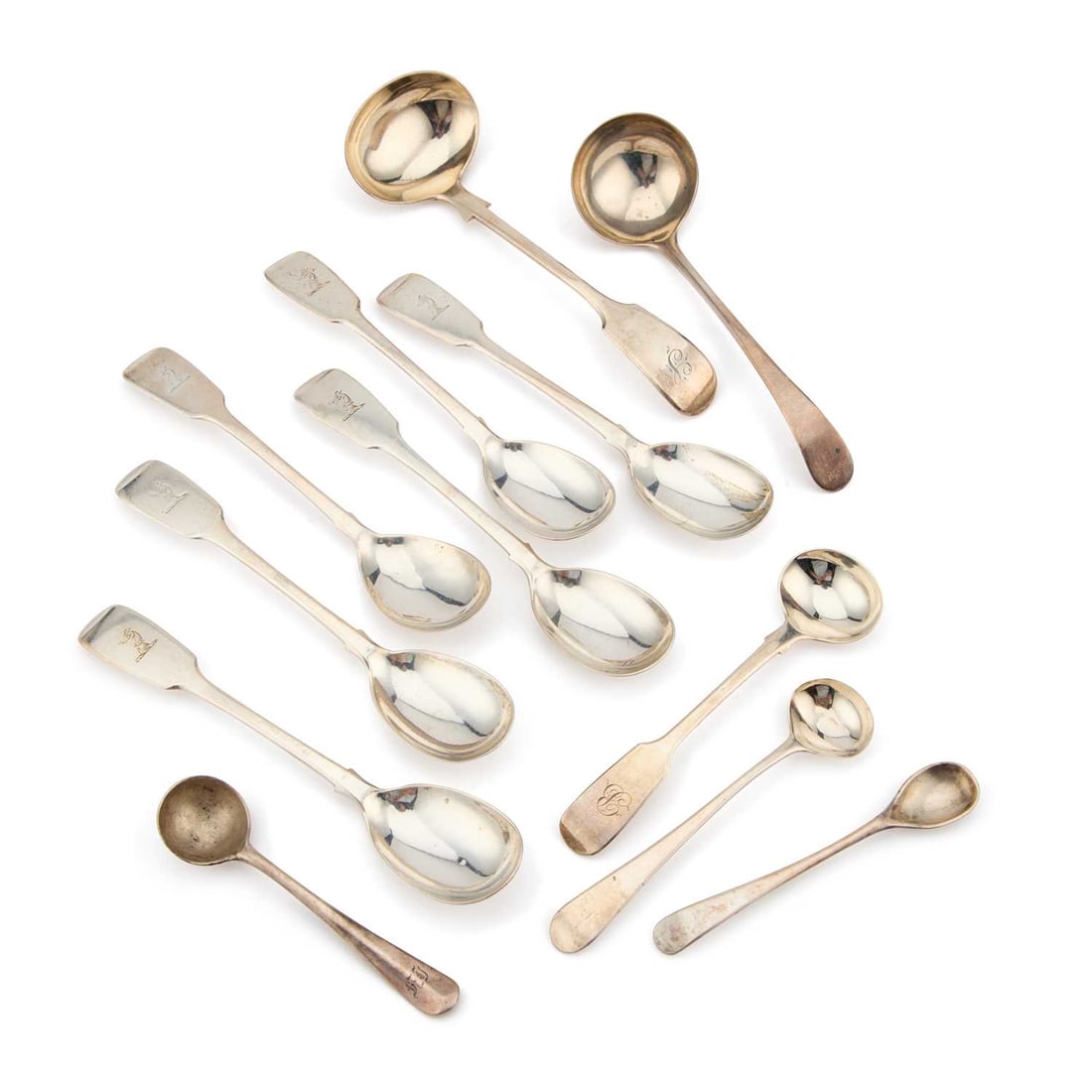 A SET OF SIX VICTORIAN IRISH SILVER CONDIMENT SPOONS (1 of 1)