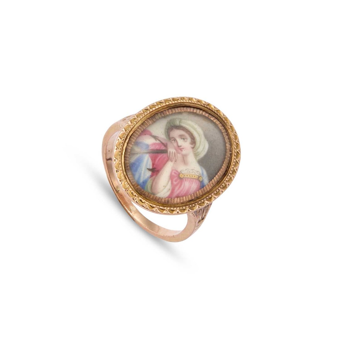 AN 18TH CENTURY PORTRAIT MINIATURE RING (1 of 1)