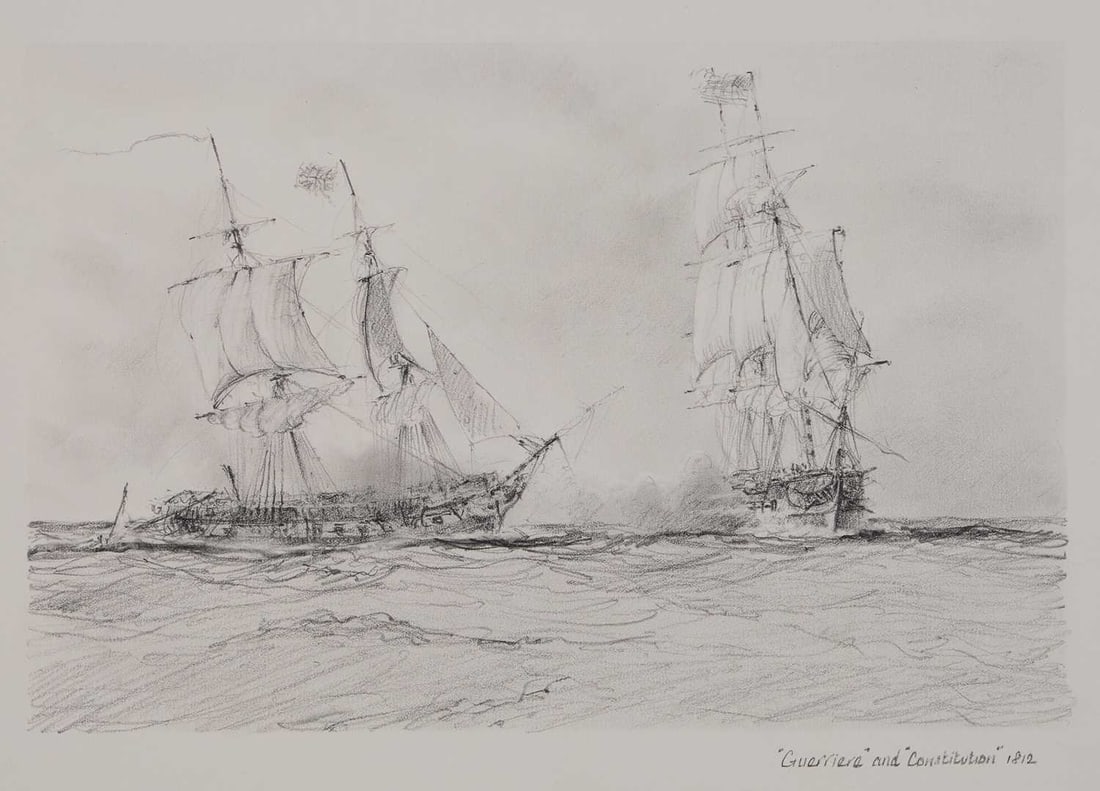‡ JOHN STEVEN DEWS (BORN 1949) THREE ORIGINAL DRAWINGS: ‡ JOHN STEVEN DEWS (BORN 1949) THREE ORIGINAL DRAWINGS Titled, Edina loading ordnance at Woolwich for the Crimean War Feb 1855, True Briton leaving East India Dock 1877 and Guerriera and Constitutio