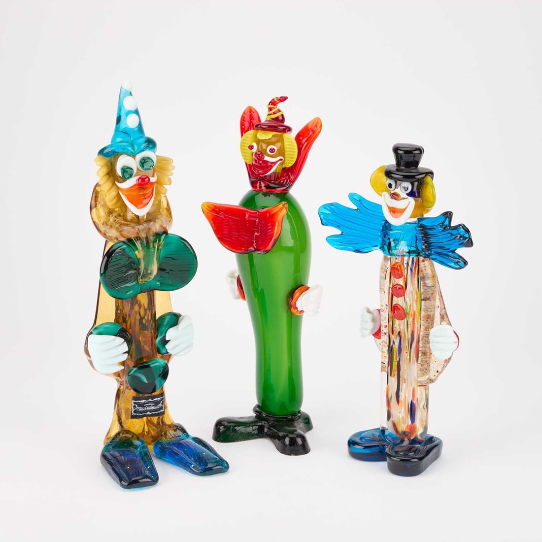 THREE LARGE MURANO GLASS CLOWNS (1 of 1)