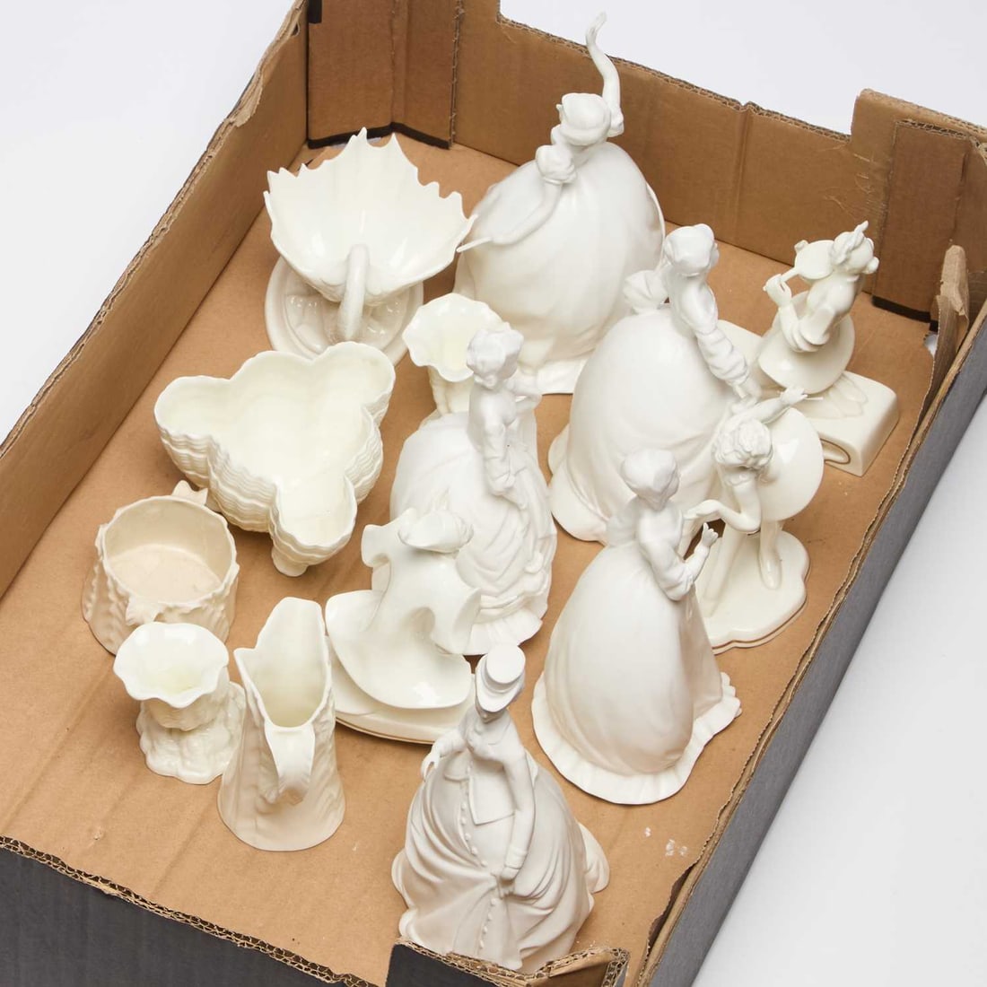 A COLLECTION OF ROYAL WORCESTER WHITE-GLAZED FIGURES AND DECORATIONS (1 of 1)