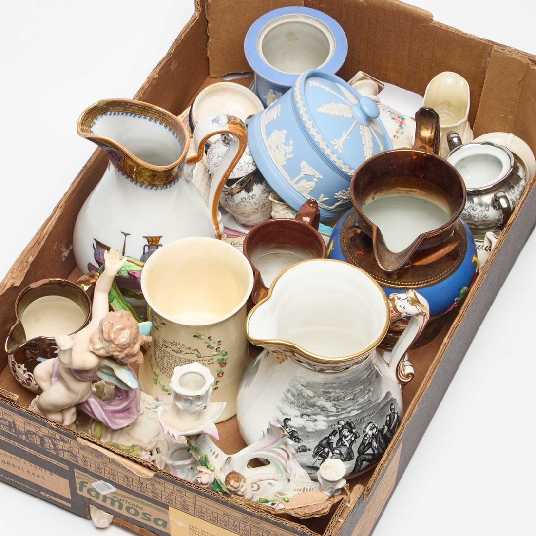 A COLLECTION OF CERAMICS: A COLLECTION OF CERAMICS including a Samuel Alcock jug, etc. (Qty)