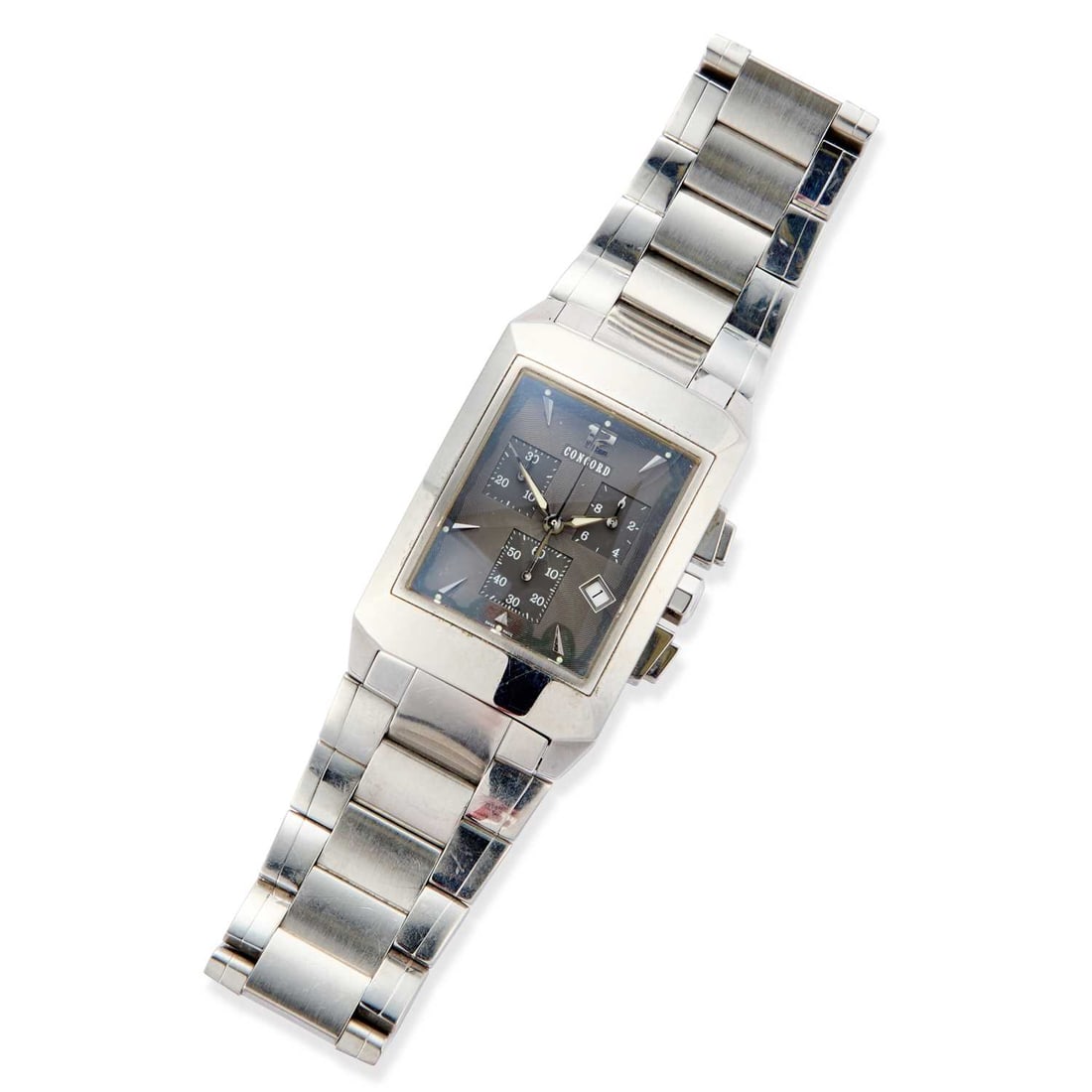 A GENT'S STEEL CONCORD CHRONOGRAPH BRACELET WATCH (1 of 1)
