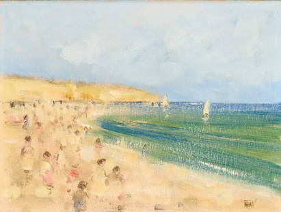? WALTER JOHN BEAUVAIS (1942-1998) A HOT DAY: ? WALTER JOHN BEAUVAIS (1942-1998) A HOT DAY Initialled Oil on board (15cm x 20cm)