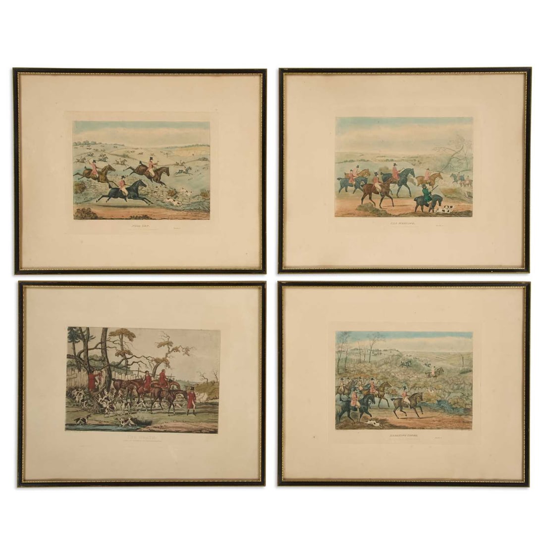 AFTER HENRY THOMAS ALKEN (1785-1851) A SET OF EIGHT HUNTING PRINTS: AFTER HENRY THOMAS ALKEN (1785-1851) A SET OF EIGHT HUNTING PRINTS Published by IW LAIRD, 1 Leadenhall St (22cm x 28cm each)Qty: (8)