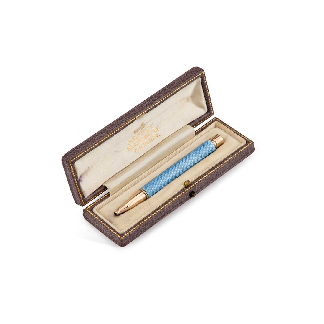 A 9 CARAT GOLD AND ENAMEL PROPELLING PENCIL (1 of 3)