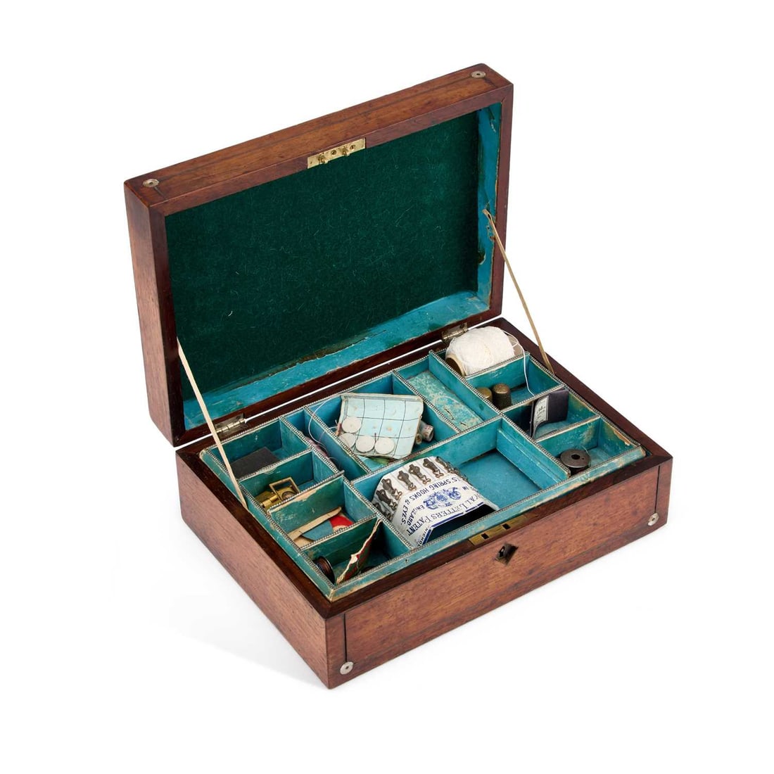 A EARLY 19TH CENTURY MOTHER-OF-PEARL INLAID ROSEWOOD WORKBOX (1 of 3)