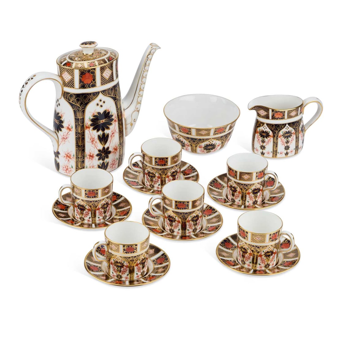 A ROYAL CROWN DERBY IMARI COFFEE SET (1 of 4)