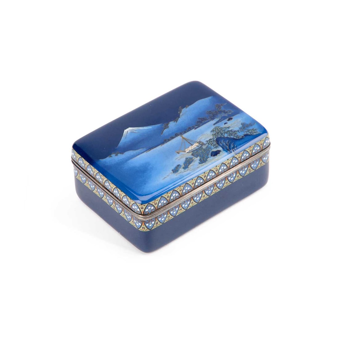HAYASHI KODENJI, A FINE CLOISONNÉ ENAMEL ROUNDED RECTANGULAR BOX AND COVER (1 of 7)