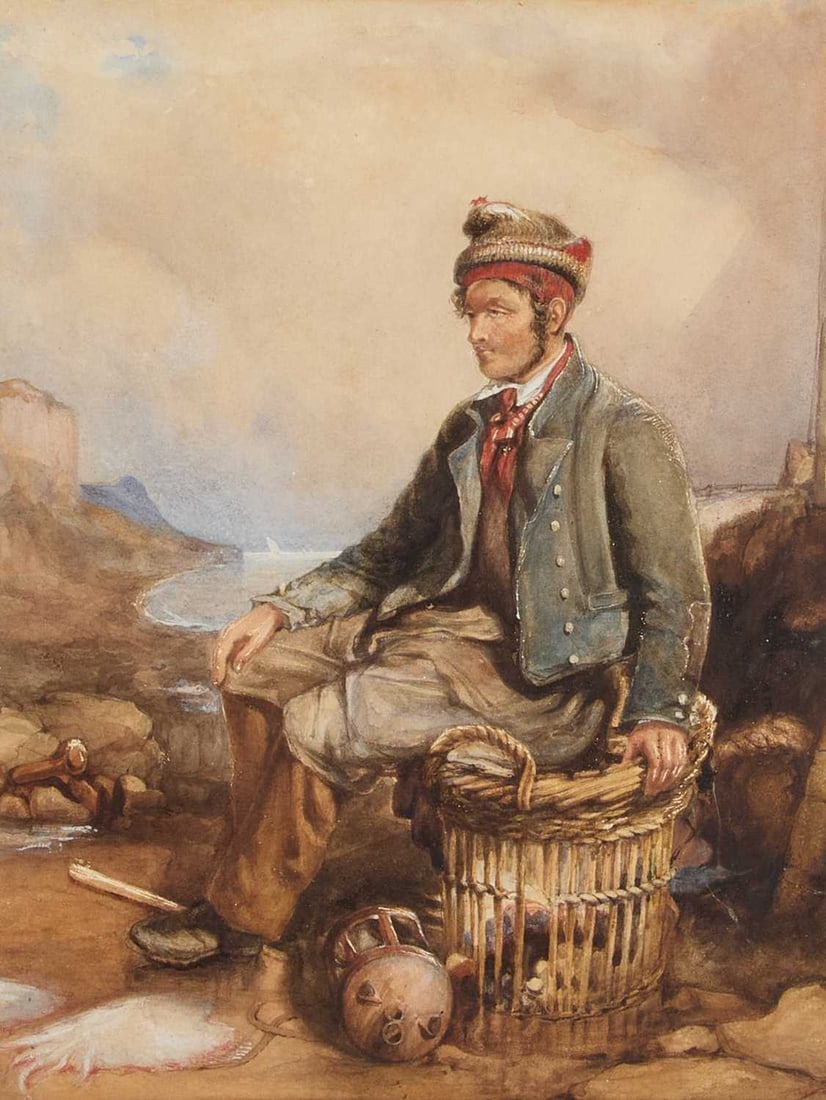 HENRY HETHERINGTON EMMERSON (1831-1895) PORTRAIT OF A FISHERMAN: HENRY HETHERINGTON EMMERSON (1831-1895) PORTRAIT OF A FISHERMAN Watercolour (33cm x 25cm)