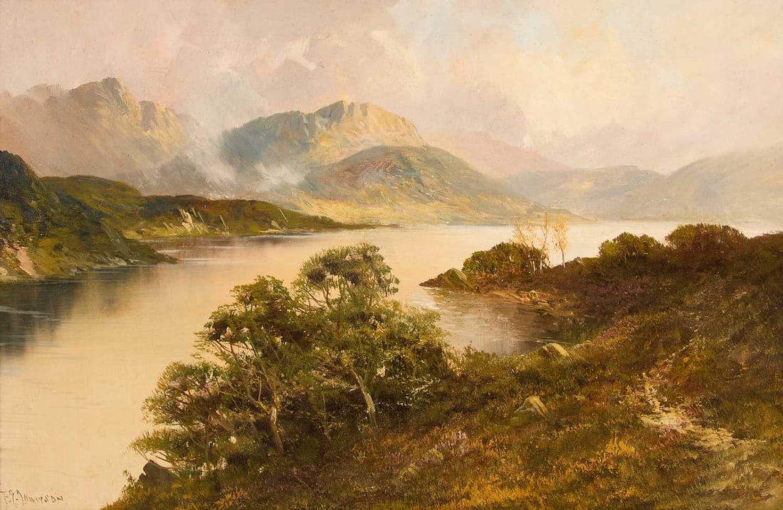 FRANCIS E. JAMIESON (1895-1950) THE TROSSACHS, SCOTLAND: FRANCIS E. JAMIESON (1895-1950) THE TROSSACHS, SCOTLAND Signed Oil on canvas (49cm x 75cm)