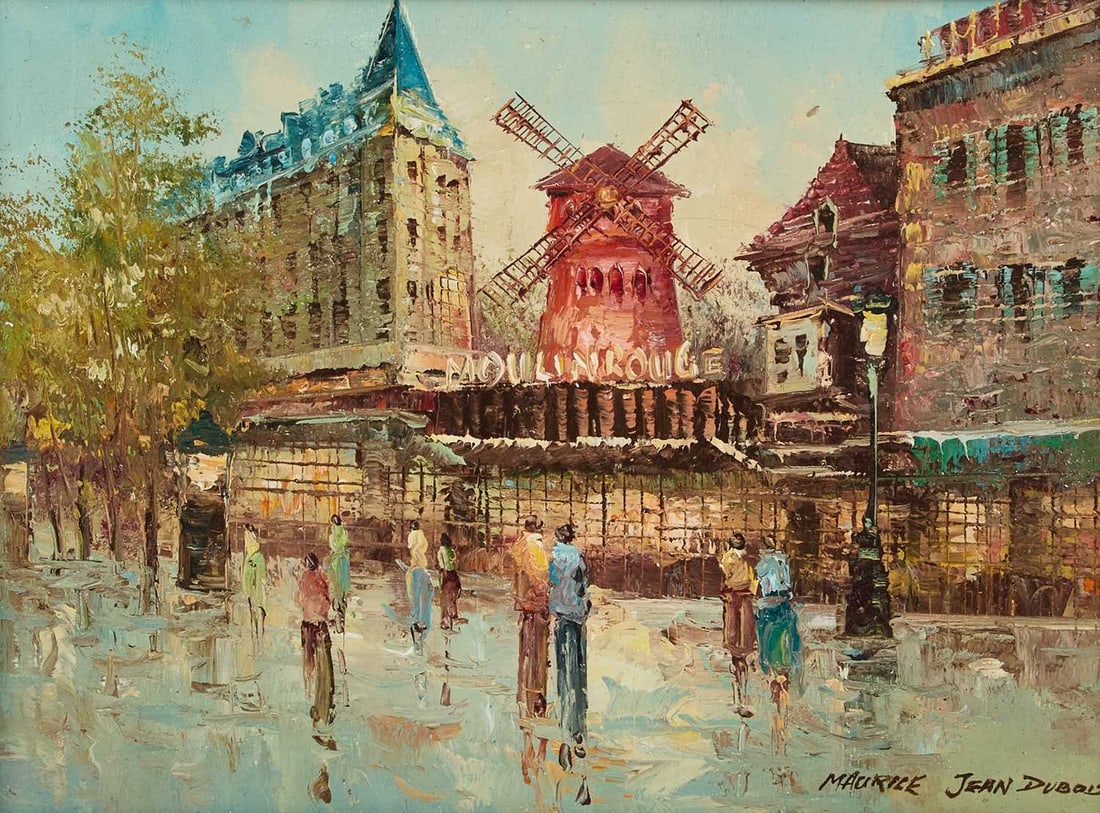 MAURICE JEAN DUBOIS (FRENCH 20TH CENTURY) MOULIN ROUGE: MAURICE JEAN DUBOIS (FRENCH 20TH CENTURY) MOULIN ROUGE Signed Oil on canvas (29cm x 39cm)