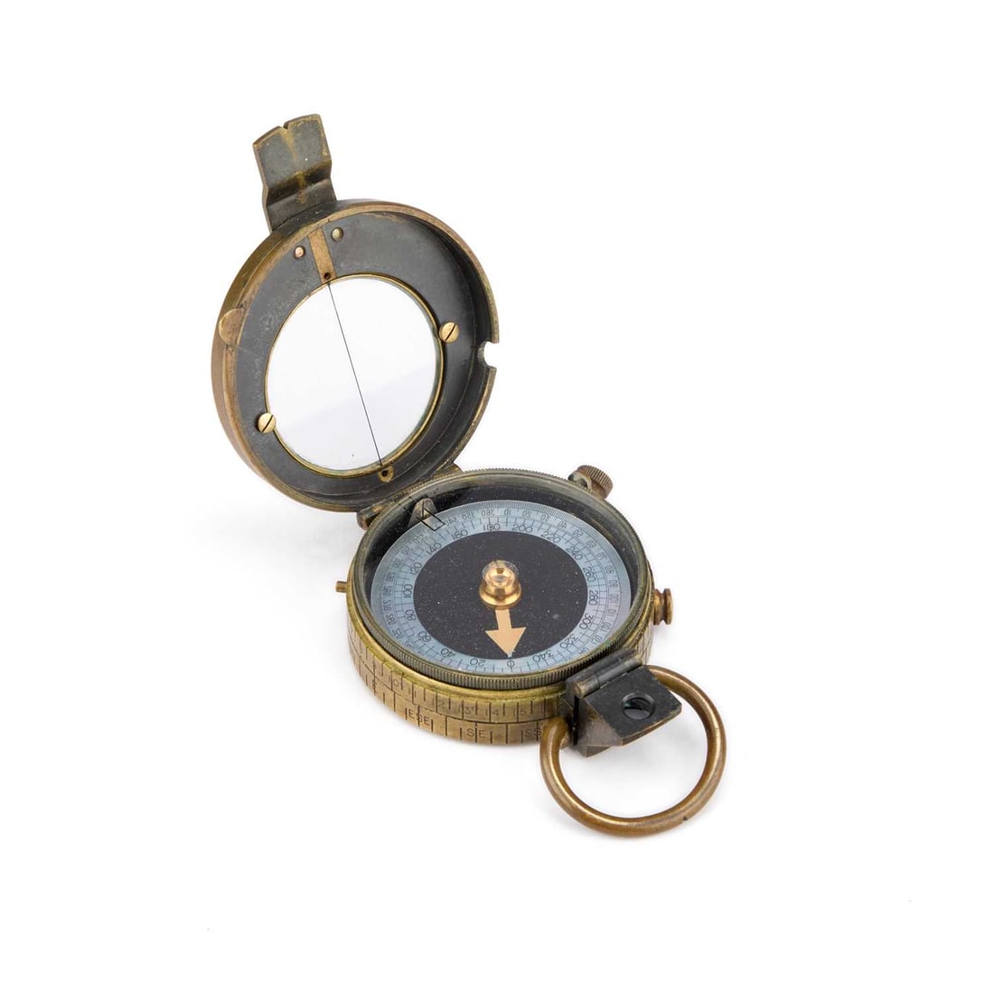 A FIRST WORLD WAR VERNERS PATTERN VII COMPASS: A FIRST WORLD WAR VERNERS PATTERN VII COMPASS Anglo-Swiss Association, serial no. 32921, dated 1915, mother-of-pearl dial, engraved to the back THOMAS ARMSTRONG & BROTHER MANCHESTER & LIVERPOO
