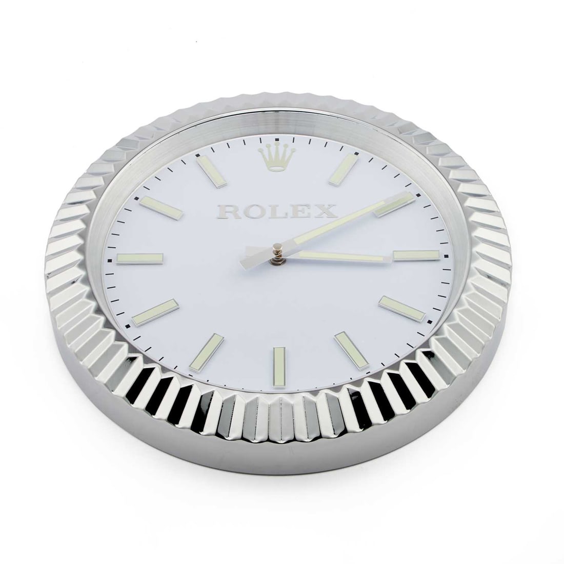 AN ADVERTISING WALL CLOCK SIGNED ROLEX: AN ADVERTISING WALL CLOCK SIGNED ROLEX boxed as new. 34cm diameter This lot contains 'concessionary' items used as promotional gifts, typically for a trade show. Concessionary items are not manufactur