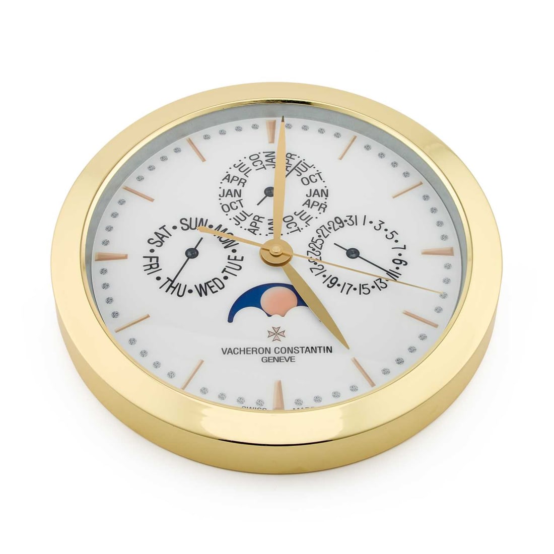 AN ADVERTISING WALL CLOCK SIGNED VACHERON CONSTANTIN, GENEVE: AN ADVERTISING WALL CLOCK SIGNED VACHERON CONSTANTIN, GENEVE boxed as new. 39.5cm diameter This lot contains 'concessionary' items used as promotional gifts, typically for a trade show. Concessionary 