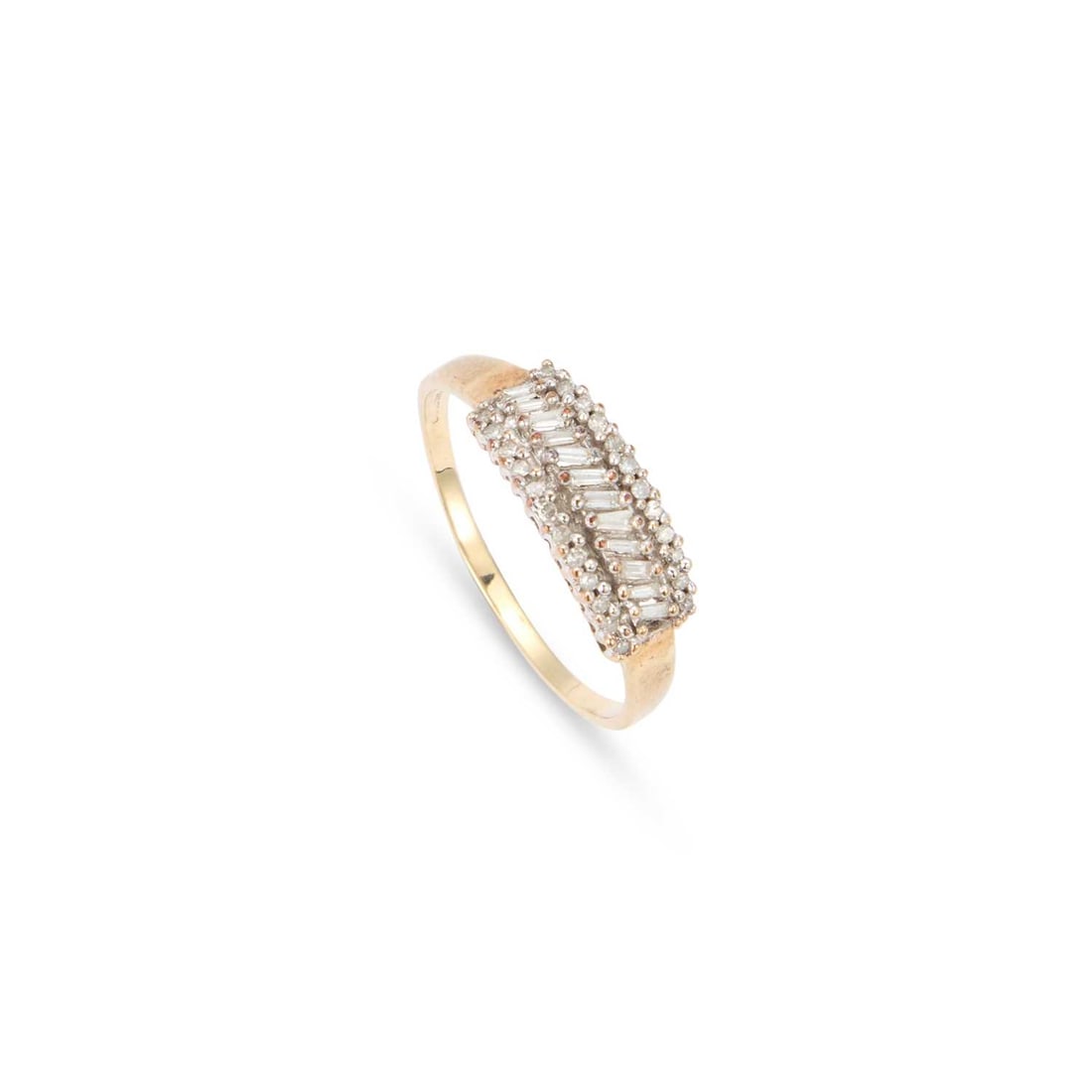 A 9 CARAT GOLD HALF HOOP DIAMOND RING (1 of 1)