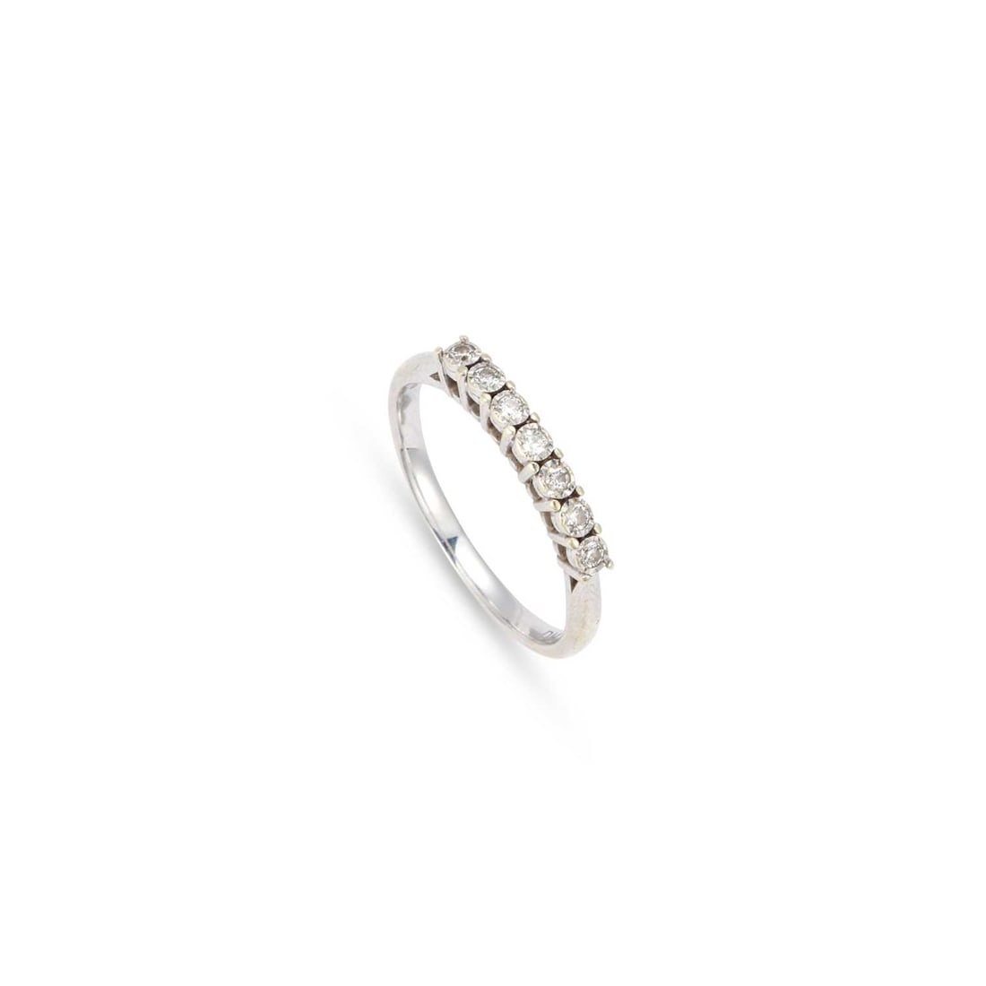 A 9 CARAT WHITE GOLD HALF HOOP DIAMOND RING (1 of 1)