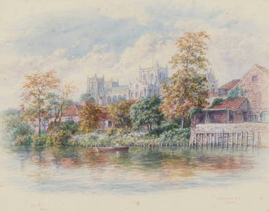 GEORGE FALL (1848-1925) DURHAM CATHEDRAL AND RIPON CATHEDRAL, A PAIR: GEORGE FALL (1848-1925) DURHAM CATHEDRAL AND RIPON CATHEDRAL, A PAIR Signed and titled Watercolour (19.5cm x 24.5cm)Qty: (2)