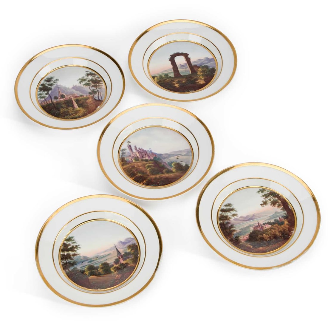 FIVE BERLIN (K.P.M.) TOPOGRAPHICAL PORCELAIN PLATES 19TH CENTURY (1 of 1)