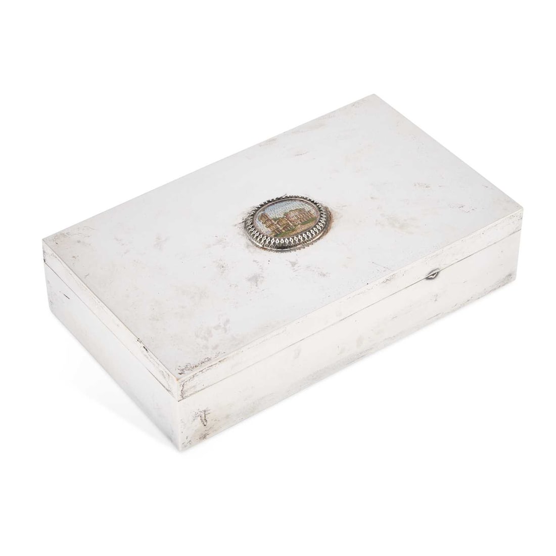 AN ITALIAN SILVER AND MICROMOSAIC CIGARETTE BOX (1 of 1)