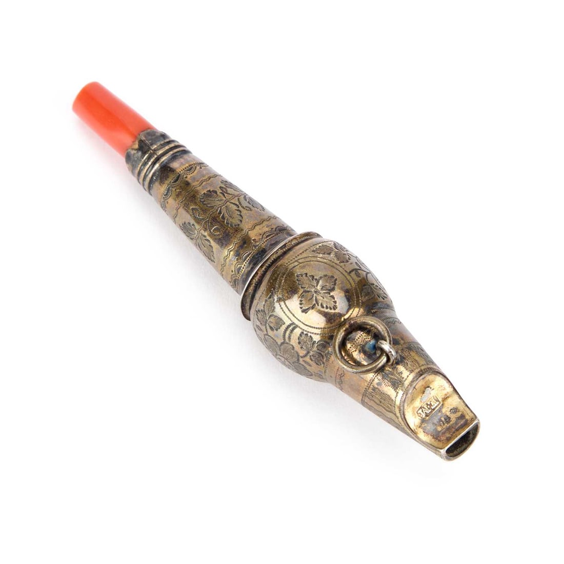 A GEORGE III SILVER COMBINATION WHISTLE AND TEETHER (1 of 1)