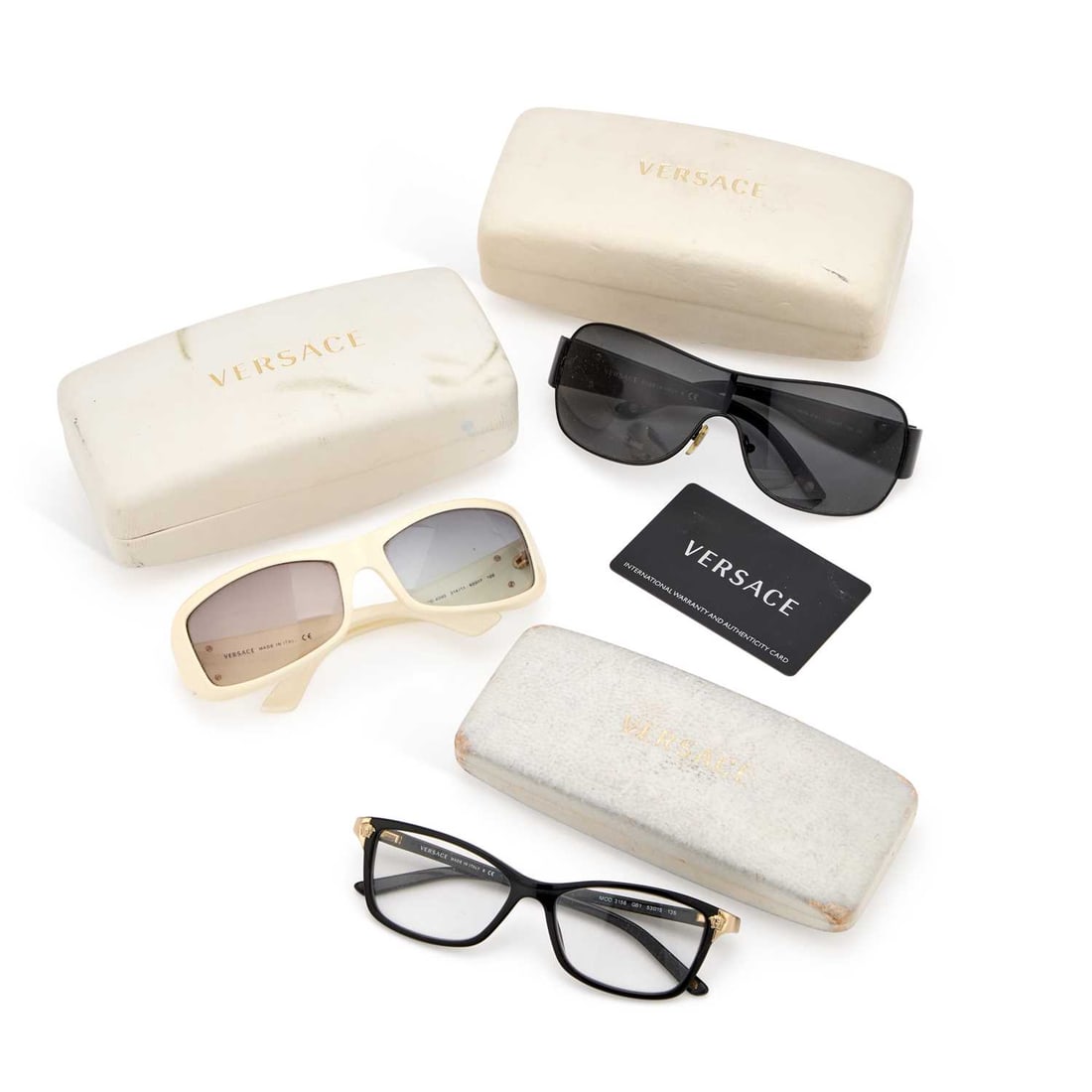A GROUP OF VERSACE SUNGLASSES AND GLASSES (1 of 1)