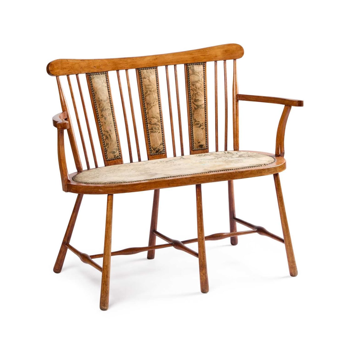 AN ARTS AND CRAFTS BEECH SETTEE WILLIAM BIRCH FOR LIBERTY & CO (1 of 1)