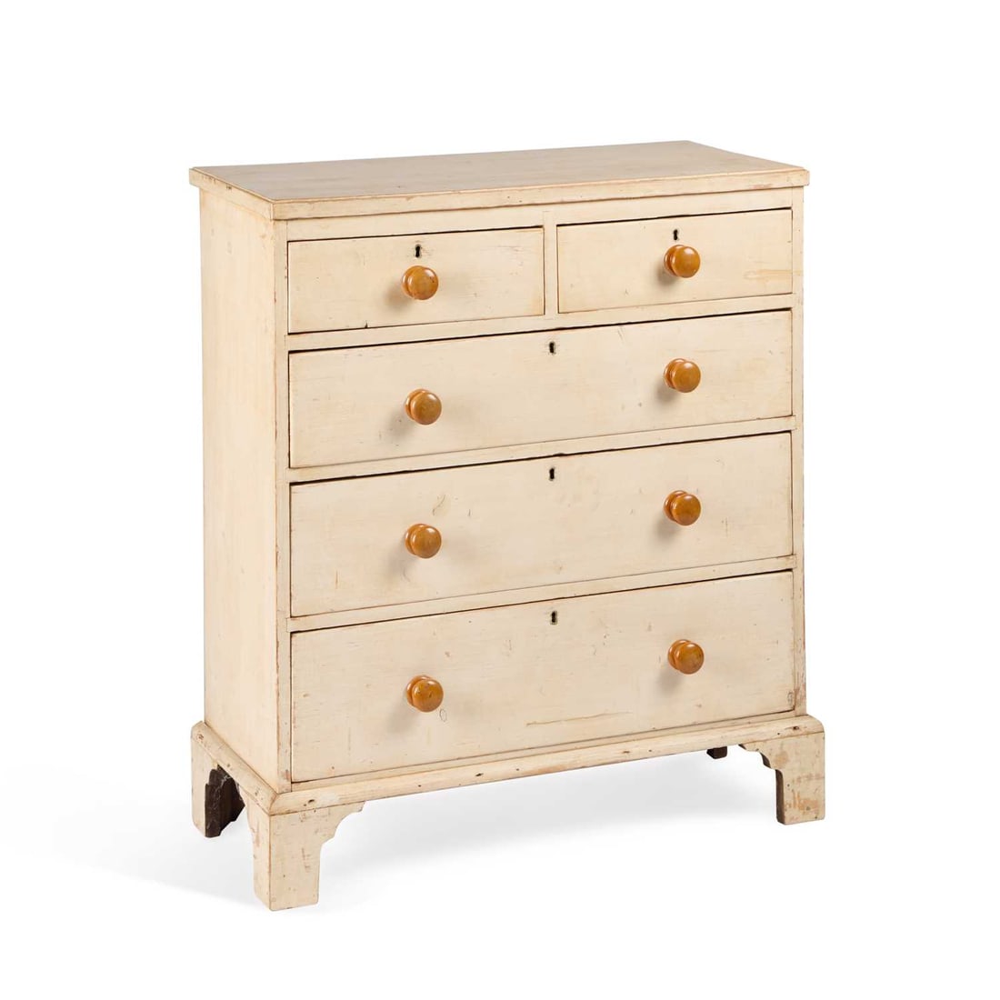 A 19TH CENTURY PAINTED PINE CHEST OF DRAWERS (1 of 1)