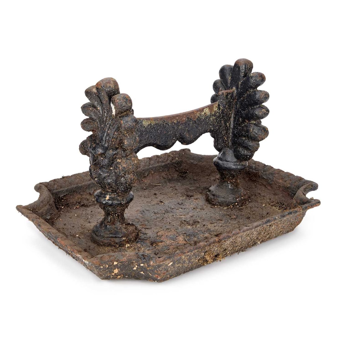 A VICTORIAN COUNTRY HOUSE CAST IRON BOOTSCRAPER: A VICTORIAN COUNTRY HOUSE CAST IRON BOOTSCRAPER of large proportions. 40.5cm long
