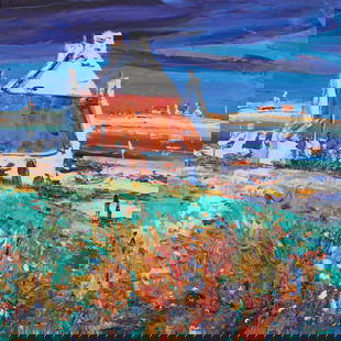 ‡ JEAN FEENEY (CONTEMPORARY) TIREE: ‡ JEAN FEENEY (CONTEMPORARY) TIREE Oil on canvas board Gallery label verso (29cm x 29cm)