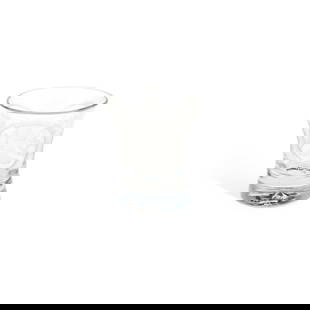 A MASONIC FIRING GLASS LATE 18TH/ EARLY 19TH CENTURY: A MASONIC FIRING GLASS LATE 18TH/ EARLY 19TH CENTURY the flared bowl engraved with Masonic emblems. 6cm high