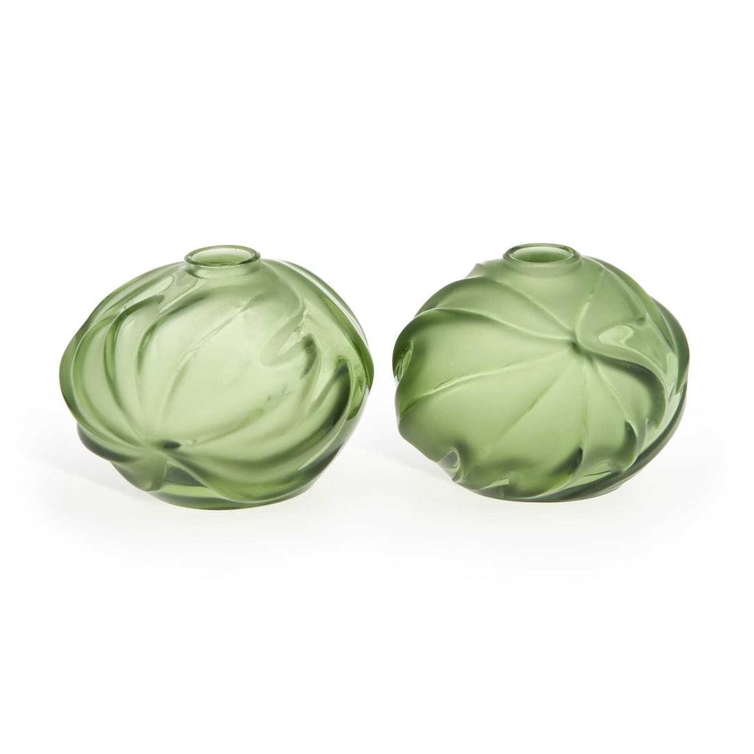A PAIR OF LALIQUE 'ROYAL PALM' VASES (1 of 2)