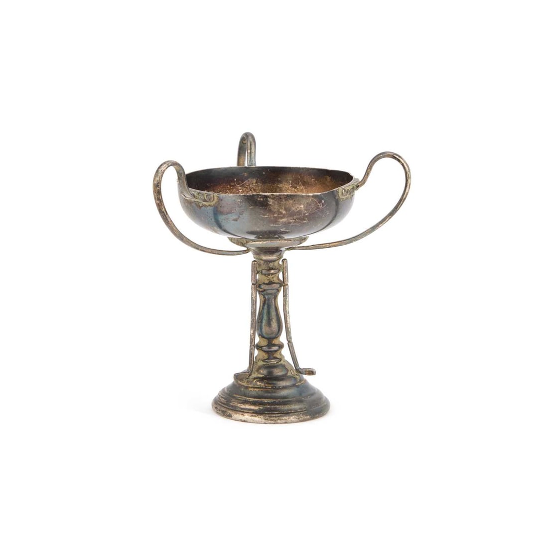 AN ELIZABETH II SILVER GOLFING TROPHY CUP: AN ELIZABETH II SILVER GOLFING TROPHY CUP maker's mark worn, Birmingham 1959. 9cm high, 2.4 troy ounces